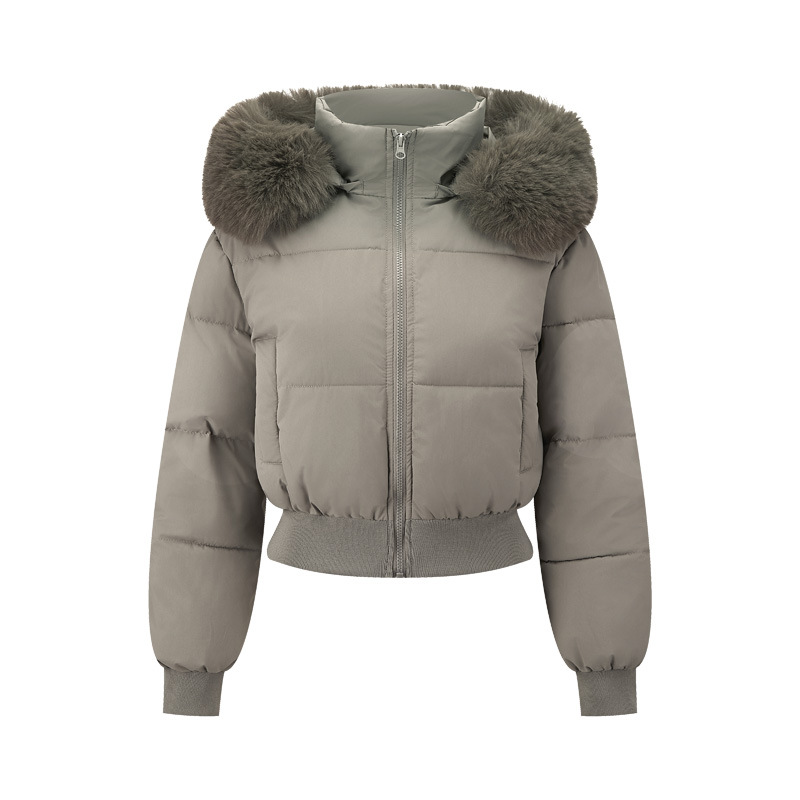 Europa y América ropa de algodón plumón ropa de algodón mujer corta 2025 invierno nuevo cintura pequeña chaqueta de comercio exterior chaqueta de algodón gruesa image 5