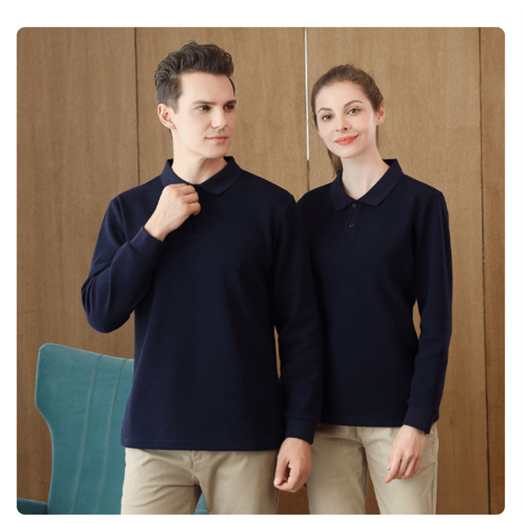 长袖polo衫纯棉工作服diy团体服文化衫工衣工装刺绣印logo