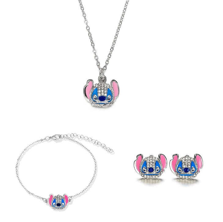 Europea y americana transfronteriza nueva Amazon Venta caliente puntada micro diamante gota pulsera pendientes collar traje