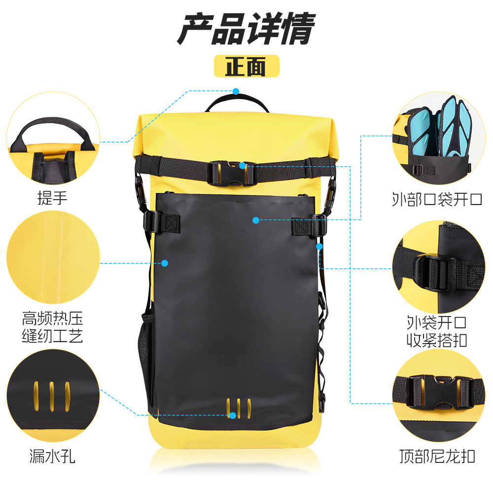Cross-border best-selling in-stock sports and outdoor double-strap large-capacity PVC waterproof bag, swimming waterproof double-strap fin bag