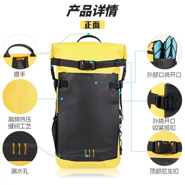Cross-border best-selling in-stock sports and outdoor double-strap large-capacity PVC waterproof bag, swimming waterproof double-strap fin bag