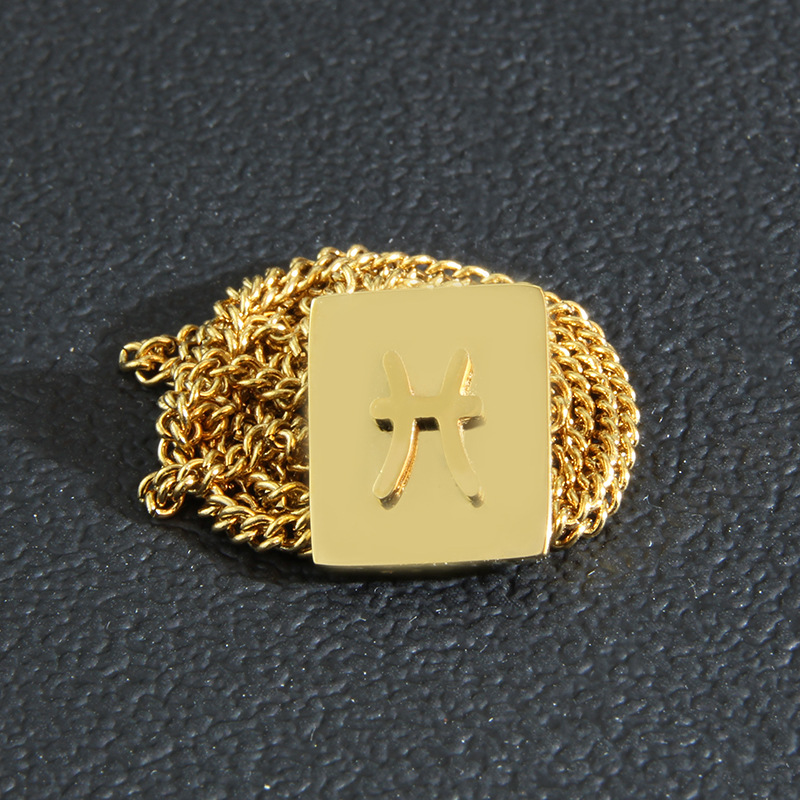 Fashion Constellation Titanium Steel Plating Pendant Necklace 1 Piece