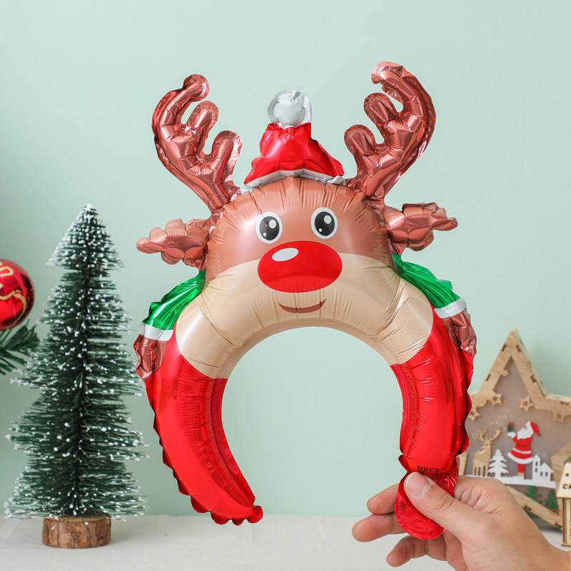クリスマス長棒頭飾りサンタクロースミニ風船クリスマスツリー打撃棒風船クリスマス雪だるまヘラジカ|undefined