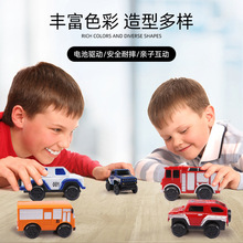 儿童百变轨道百搭专业汽车小巴士电动高铁和谐号悍马火车益智玩具