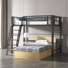 铁艺高架床小户型公寓床上床下空加厚架子床学生成人省空间高低床