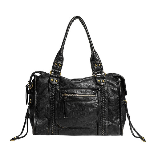 Cross-border hot selling French retro locomotive bag, one-shoulder cross-body bag, tote bag, large bag, women's large capacity bag, washed bag