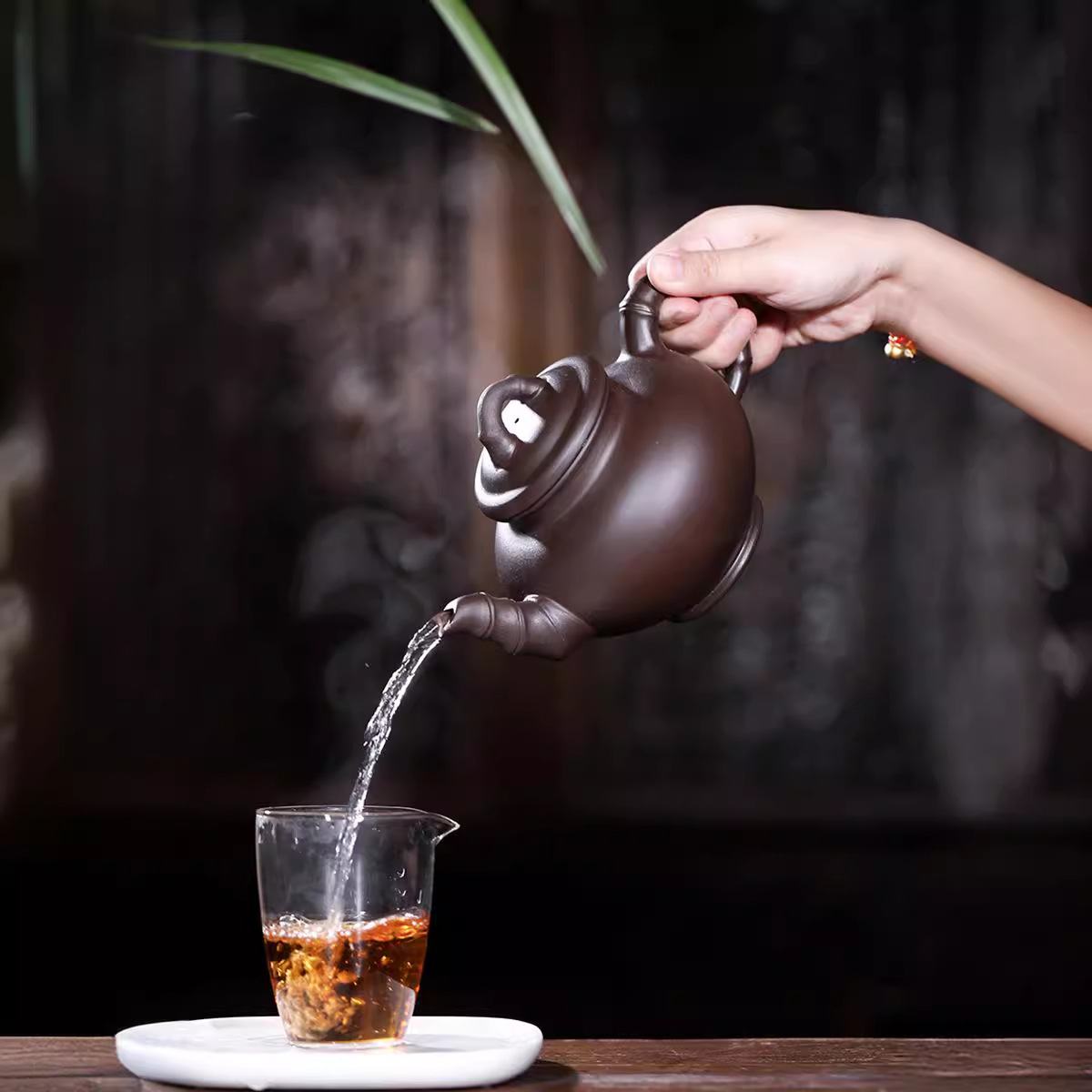 家用紫砂壶花器茶壶纯茶具宜兴泡茶壶花货报竹壶竹段一件代发