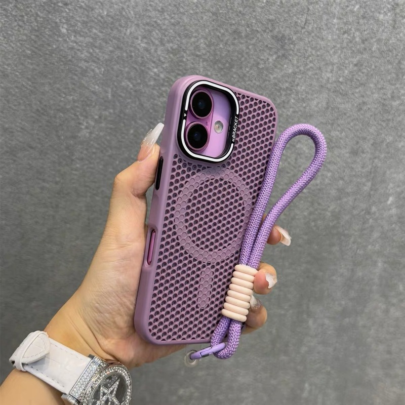 Apple 16 携帯電話ケースに適したレンズホルダー夏ハニカム中空放熱 iPhone15promax 磁気吸引新|undefined