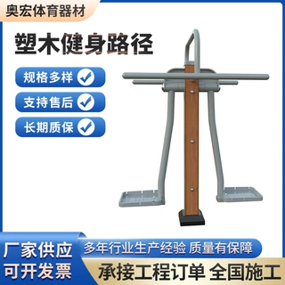 定制厂家塑木户外健身路径小区锻炼运动双人荡板组合室外体育器材