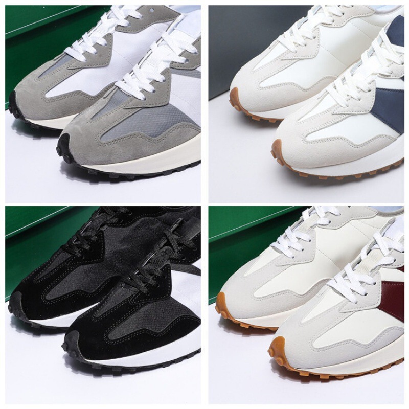 Putian men's and women's shoes top wave new Bailun nb327 sneakers yuan zu gray white wine red black and white thick bottom retro running