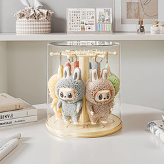 Labubu ペンダントディスプレイボックス回転透明 labubu ぬいぐるみ人形ハンドフィギュアブラインドボックス収納ディスプレイスタンド