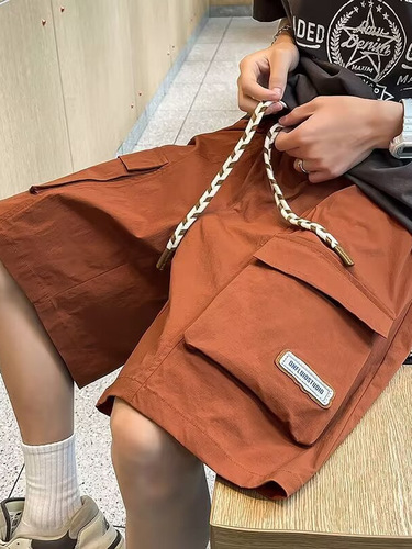 American Short Shorts Men's Summer 2024 New Design Style, Niche Casual Sports Briefs Loose Plus Size Five-Pocket Pants