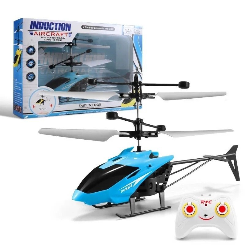 Remote Control Aircraft Induction Suspension Two-way Helicopter Fall-resistant and Play-resistant Rechargeable Flying Stall Toy with Light