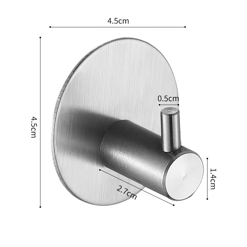 Gancho de baño de acero inoxidable 304 sin perforar transfronterizo fuerte adhesivo colgante de pared gancho de ropa de metal gancho de abrigo