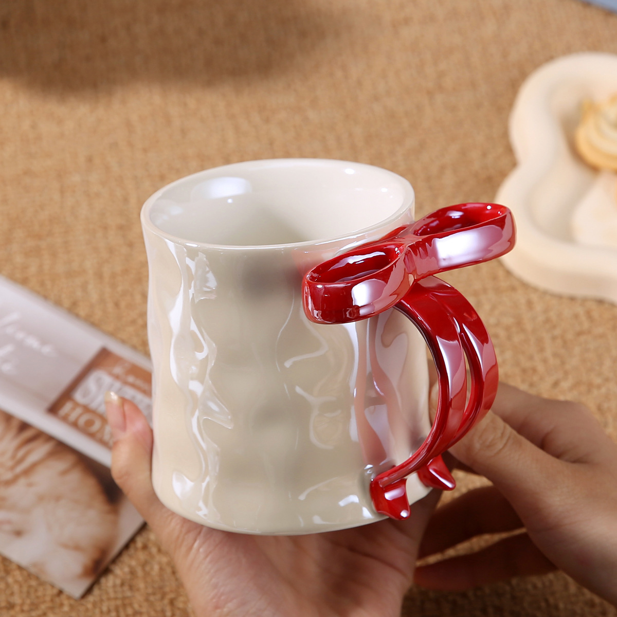 Taza de Cerámica con Moño Esmaltada Resistente a Altas Temperaturas para Hogar