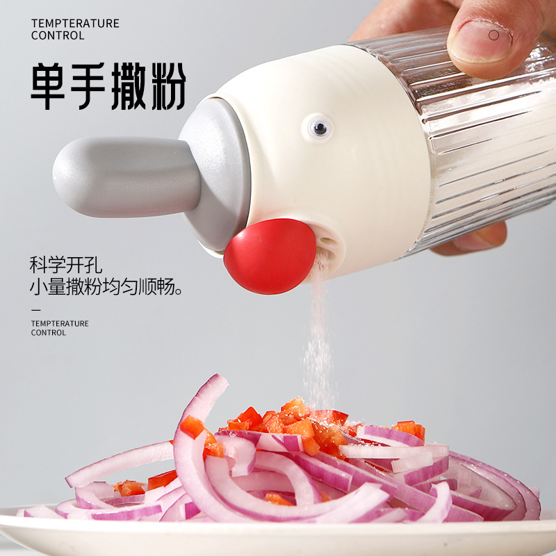 Mayorista en línea nuevo pájaro condimento de vidrio práctico cubierta de cuchara cerrada en una botella de condimento multifuncional de alto valor visual