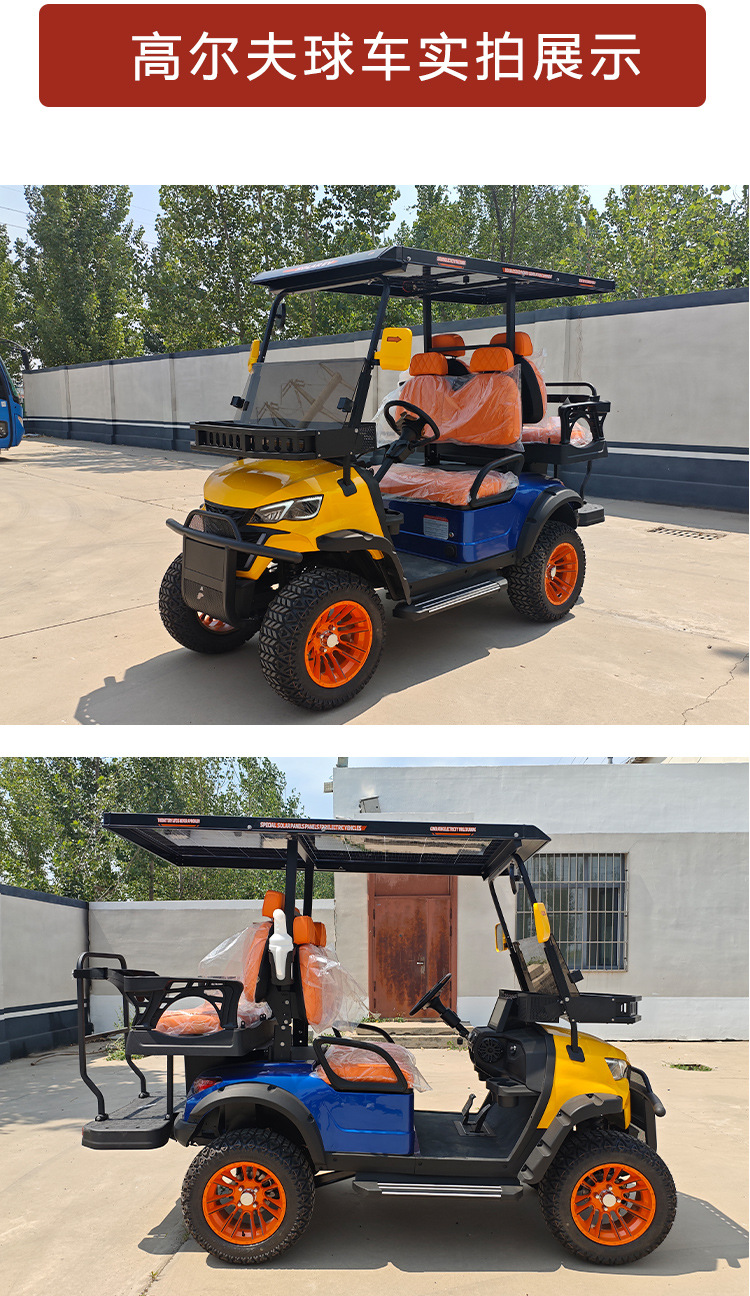 New 2-Row 4-Seat Electric Sightseeing Vehicle for Real Estate Viewing and Reception, Hotel Pick-Up, and Scenic Tour Electric Golf Cart