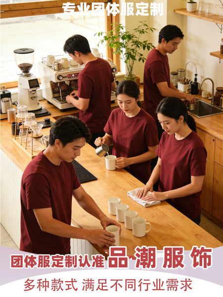 Cotton children's T-shirt for work with a round collar