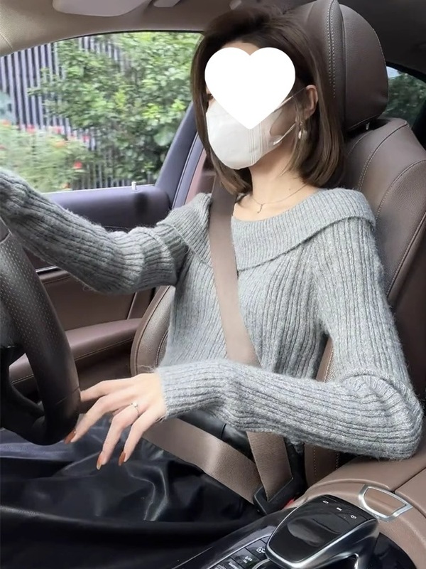 欧货气质高级感打底衫女春秋新款毛衣修身灰色针织衫一字领上衣潮|undefined