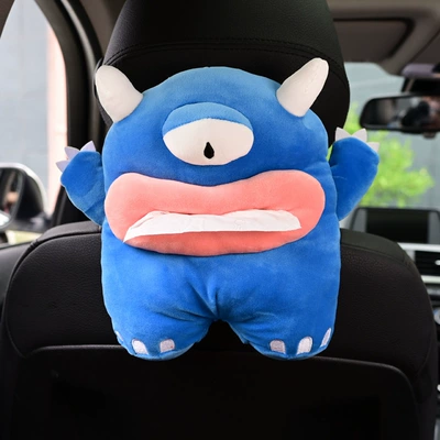Car tissue box/set, Paper Box, Car Interior Decoration - blue-monster-tissue