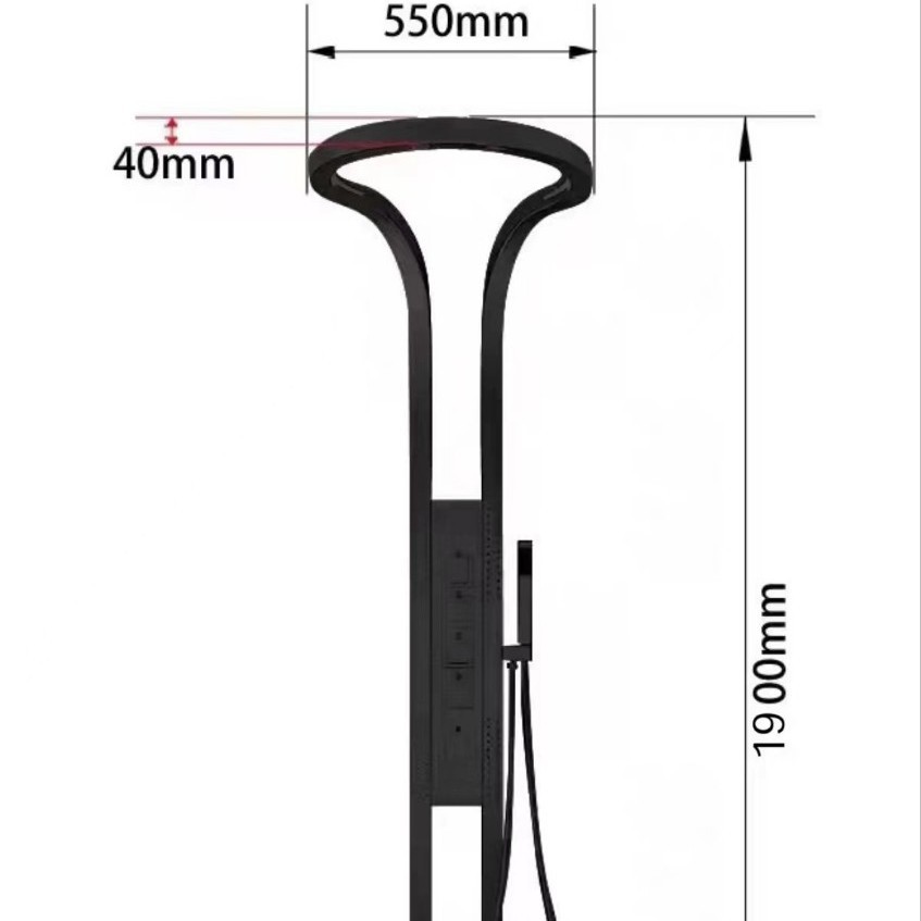 Nuevas cascadas de lluvia volante de lujo alrededor de la pantalla de ducha del baño de pulverización de gran techo para el hogar de la espalda de la cintura y las piernas del conjunto de ducha de mano