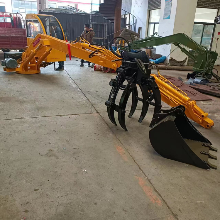 液压旋转抓钢机固定式挖臂吊360度液压无限旋转随车抓钢机抓木器