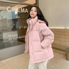 羽绒棉服女短款冬季2023新款韩版活帽学生面包服棉袄加厚棉衣外套