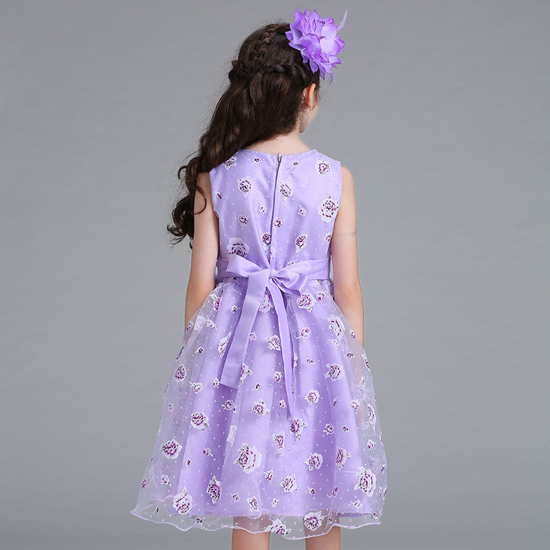 Children's Clothing Flower Girl Wedding Dress Skirt Girls Printed Princess Tutu Skirt Kids Dress One Piece Dropshipping