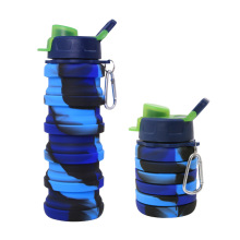 跨境专供硅胶水壶可折叠登山水杯户外骑行伸缩可乐瓶便携式轻便