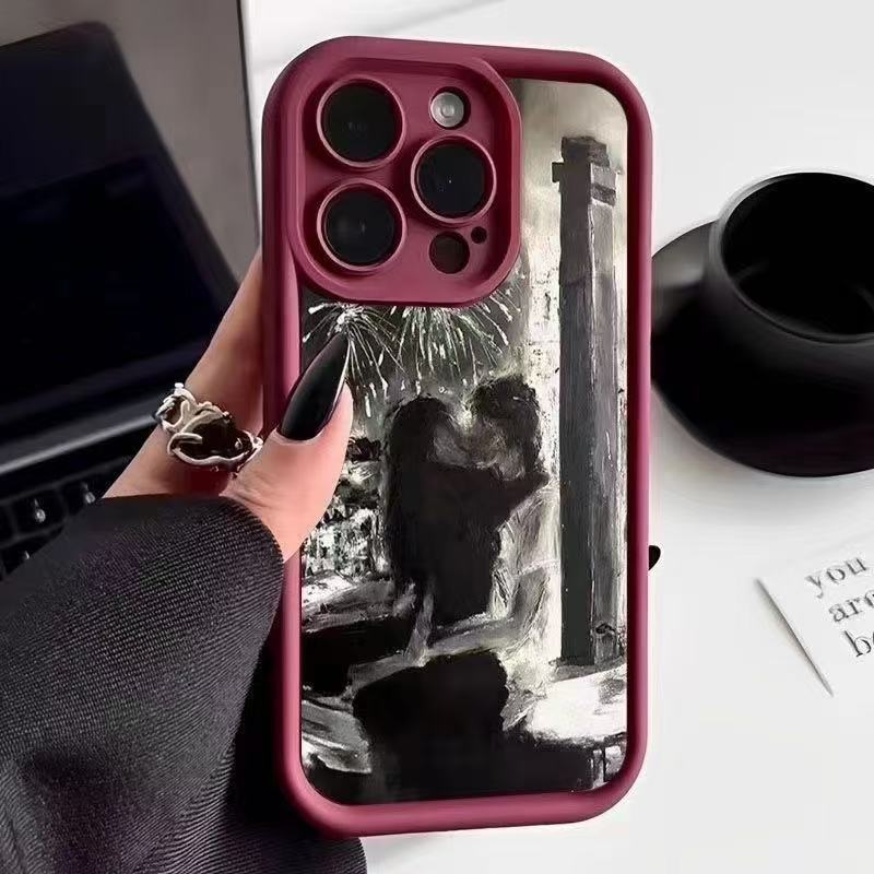 Nueva pareja para iPhone 16pro funda para teléfono móvil Apple 15 anti-caída 14 arte 13promax Europa y América 12x
