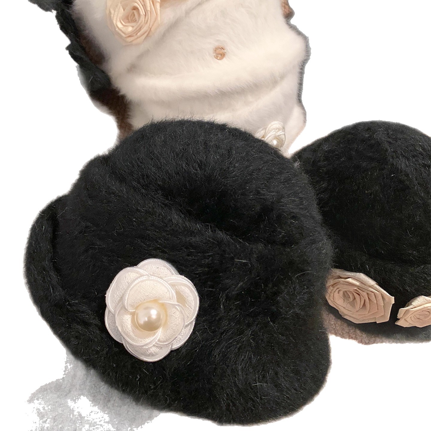 New Camellia Plush For Women Winter French Hepburn Style Elegant Beret Warm Exotic Lady Hat_voghion.com