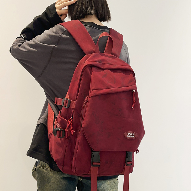 Large-Capacity Dark-Patterned School Bag, Design Backpack for Junior High School Students, Workwear-Style Computer Backpack for High School and College Students, Couple's Backpack Large-Capacity Dark-Patterned School Bag, Design Backpack for Junior High School Students, Workwear-Style Computer Backpack for High School and College Students, Couple's Backpack