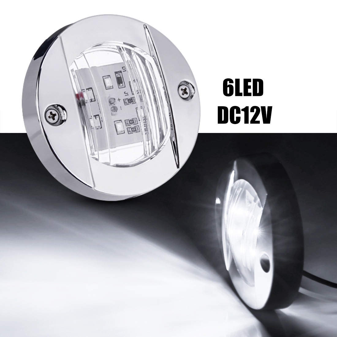 Source factory 6LED round truck side light 12v round trailer trailer cruise boat signal light 24v truck side light