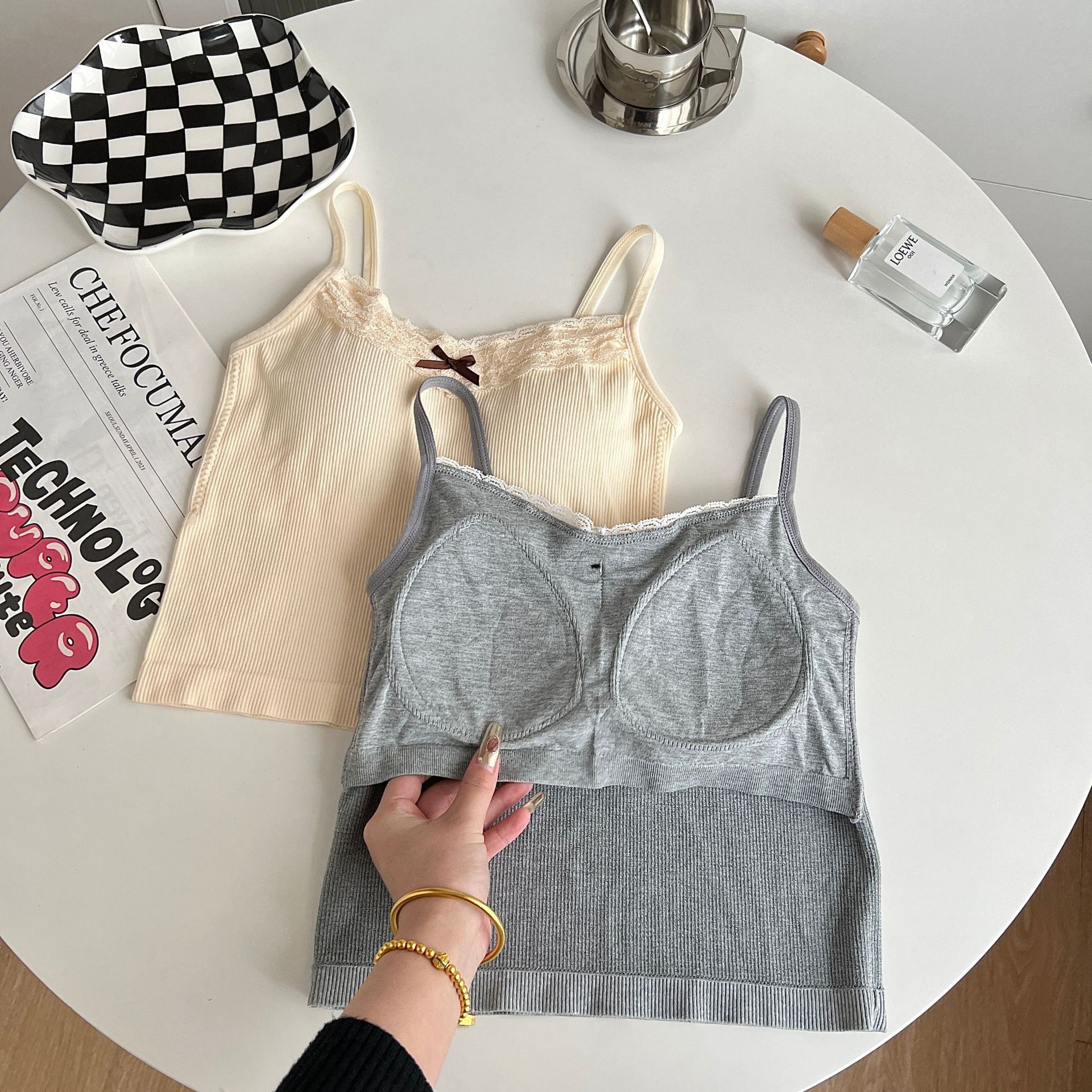 Eslinga de espalda de belleza de encaje puro para mujer, verano con almohadilla para el pecho, taza fija, chica caliente, ropa exterior, cabestrillo interior, top de tubo, mujer