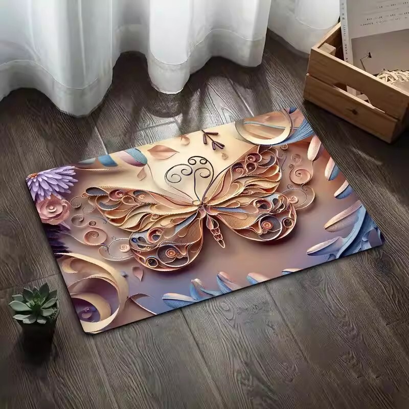 Cross-Border 3D Butterfly Diatom Mud Bathroom Non-Slip Mat, Kitchen Mat, Entrance Door Mat, Water-Absorbent Quick-Dry Foot Mat Cross-Border 3D Butterfly Diatom Mud Bathroom Non-Slip Mat, Kitchen Mat, Entrance Door Mat, Water-Absorbent Quick-Dry Foot Mat
