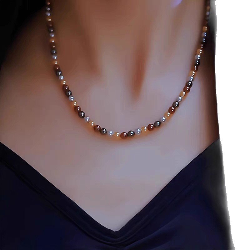 Elegante collana di perle da donna catenina versatile alla moda_voghion.com