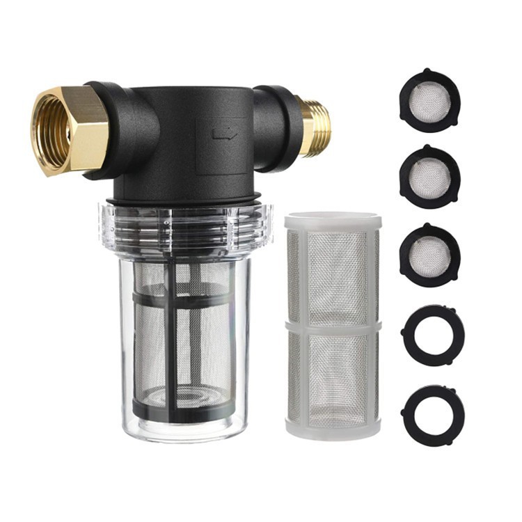 跨境高压清洗机前置过滤器3/4花园水管金属网过滤器 水龙头过滤器