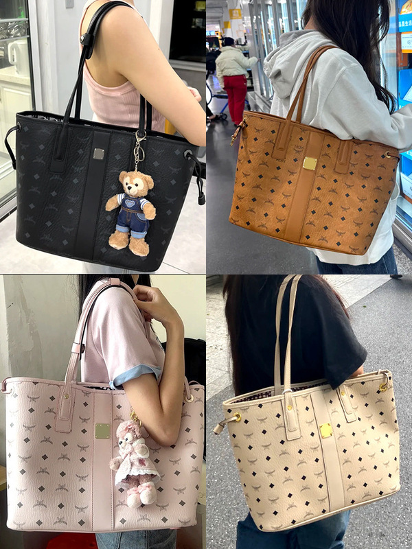 MC家高品质新款真皮女包百搭字母购物袋手提大容量托特时尚单肩包|undefined