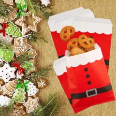 スポットクリエイティブサンタクロース使い捨てビスケットキャンディーバッグパーティークリスマスクラフト紙小さなギフトバッグ