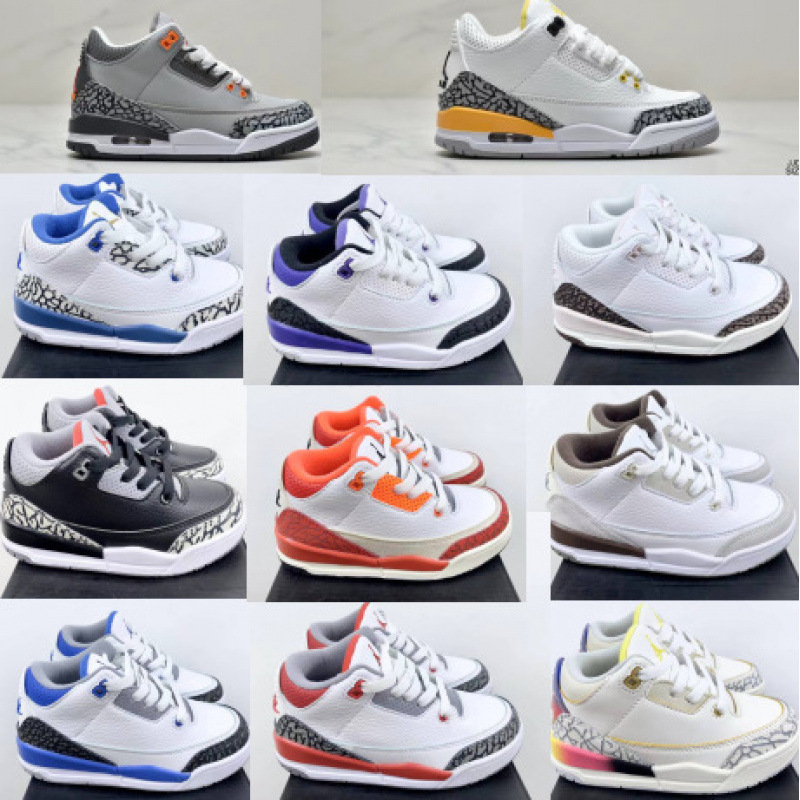 Aj3 White Cement Kidsren's Shoes Joe 3 White and Red Men's and Women's Kidsren's Shoes Black Cement Kidsren's Basketball Shoes White and Blue Leather Sports Shoes