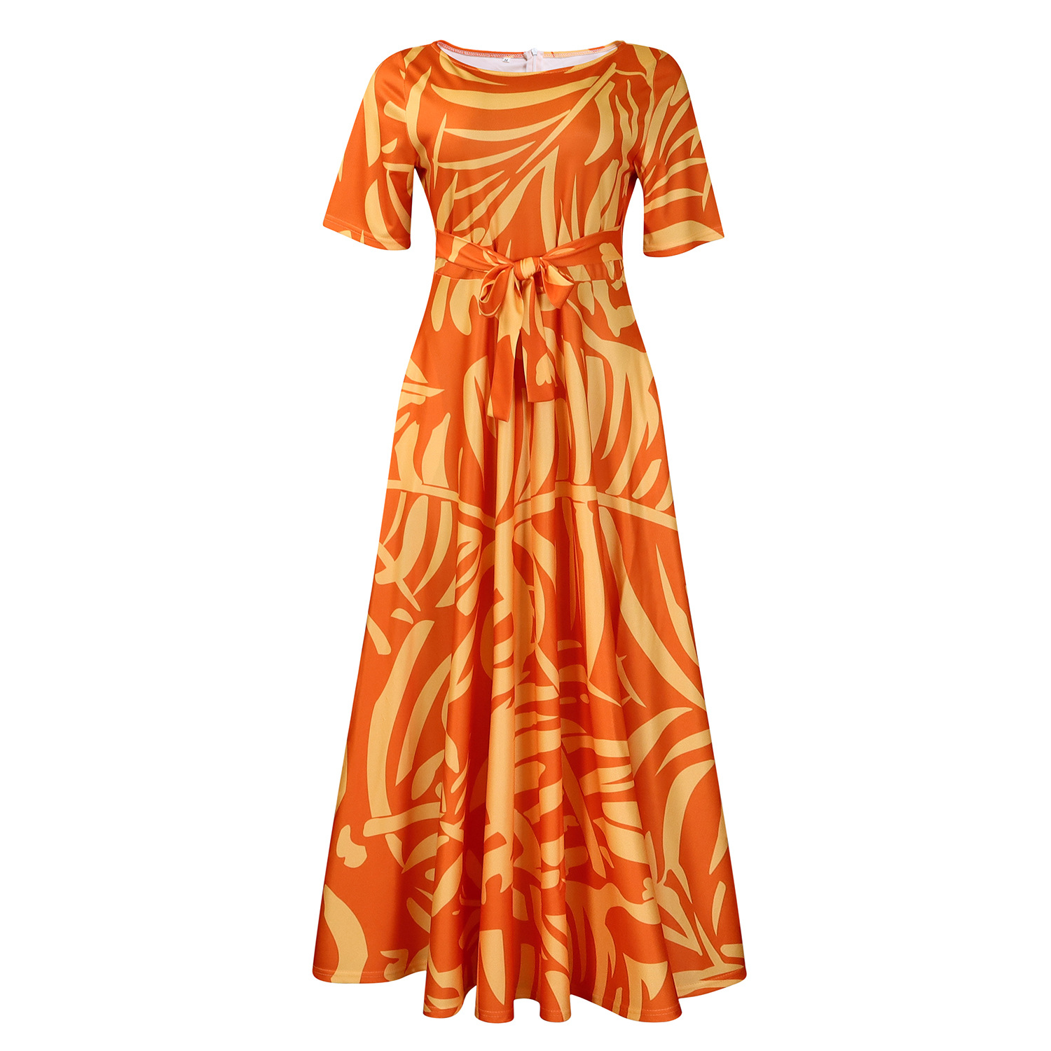 Plus Size African Style Dress Fashionable Short Sleeve A Line Tie Detail Perfect for Summer Events Wholesale