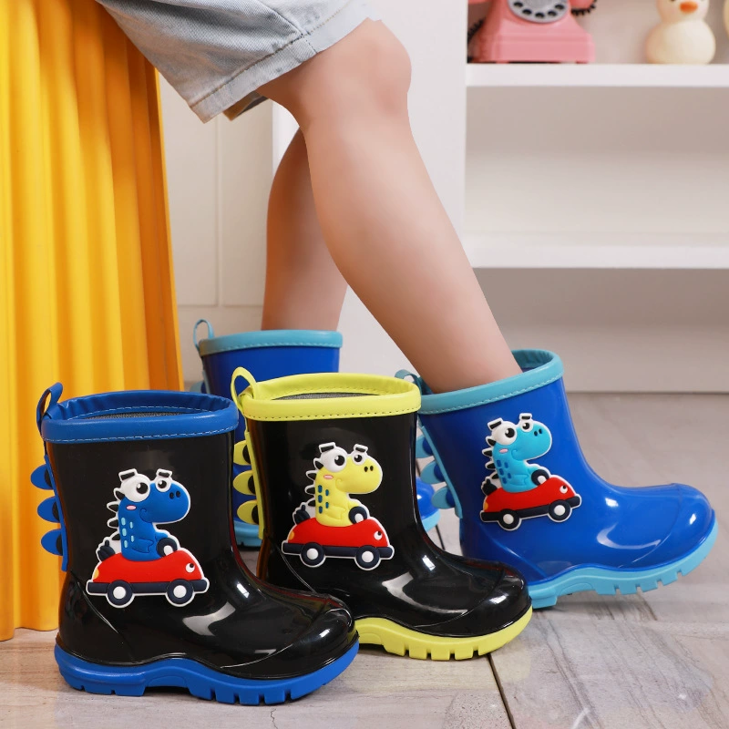 Детские дождевые туфли для мальчиков и девочек простые милые мультфильмы легкие и без запаха водяные сапоги для детей на открытом воздухе нескользкие водяные туфли для малышей
