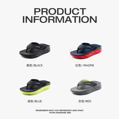 Wholesale Luradi domineering flip-flops for men in summer, non-slip thick-soled flip-flops for men, trendy flip-flops for men to wear outside.