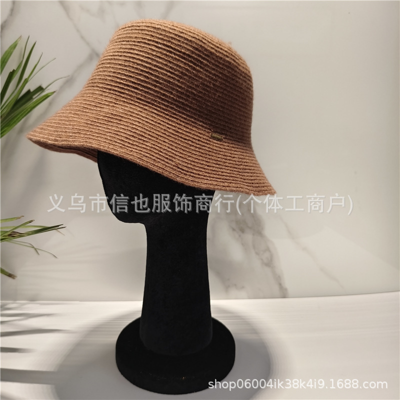 砖柜100%羊毛水桶帽渔夫帽时尚可折叠礼帽保暖防风防寒柔软针织帽|undefined