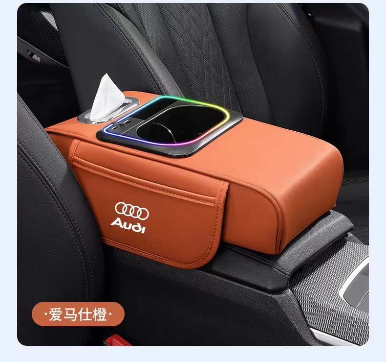 Suitable for Audi Armrest Box Cover Booster Pad A6La4Lq5L Car Central Armrest Box Pad Interior Decoration