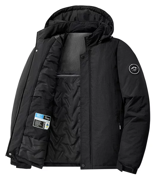 Autumn and Winter Men's Casual Graphene Heated Thermal Cotton Jacket, Outdoor Windproof and Waterproof, with Added Cotton and Thickened Padding