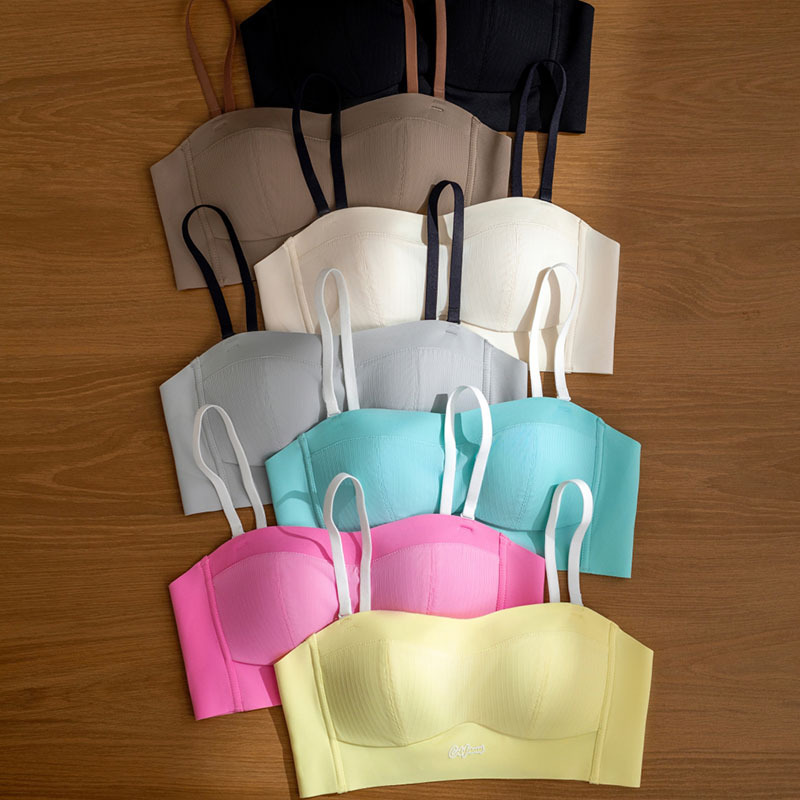 Original Strapless Underwear for Women, Live Streaming, Small Chest, Non-Slip, Push-Up Bandeau, Palm Cup Bra, Foreign Trade Cross-Border