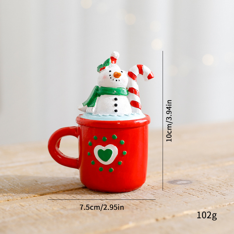 Santa Claus Resin Figurine – Handcrafted Christmas Decoration, Festive Tabletop Display & Gift For Home/Office (Set Of 3, 10cm Tall)_voghion.com