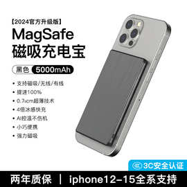 跨境新品超薄磁吸无线快充PD20W magsafe 5000MAH充电宝移动电源