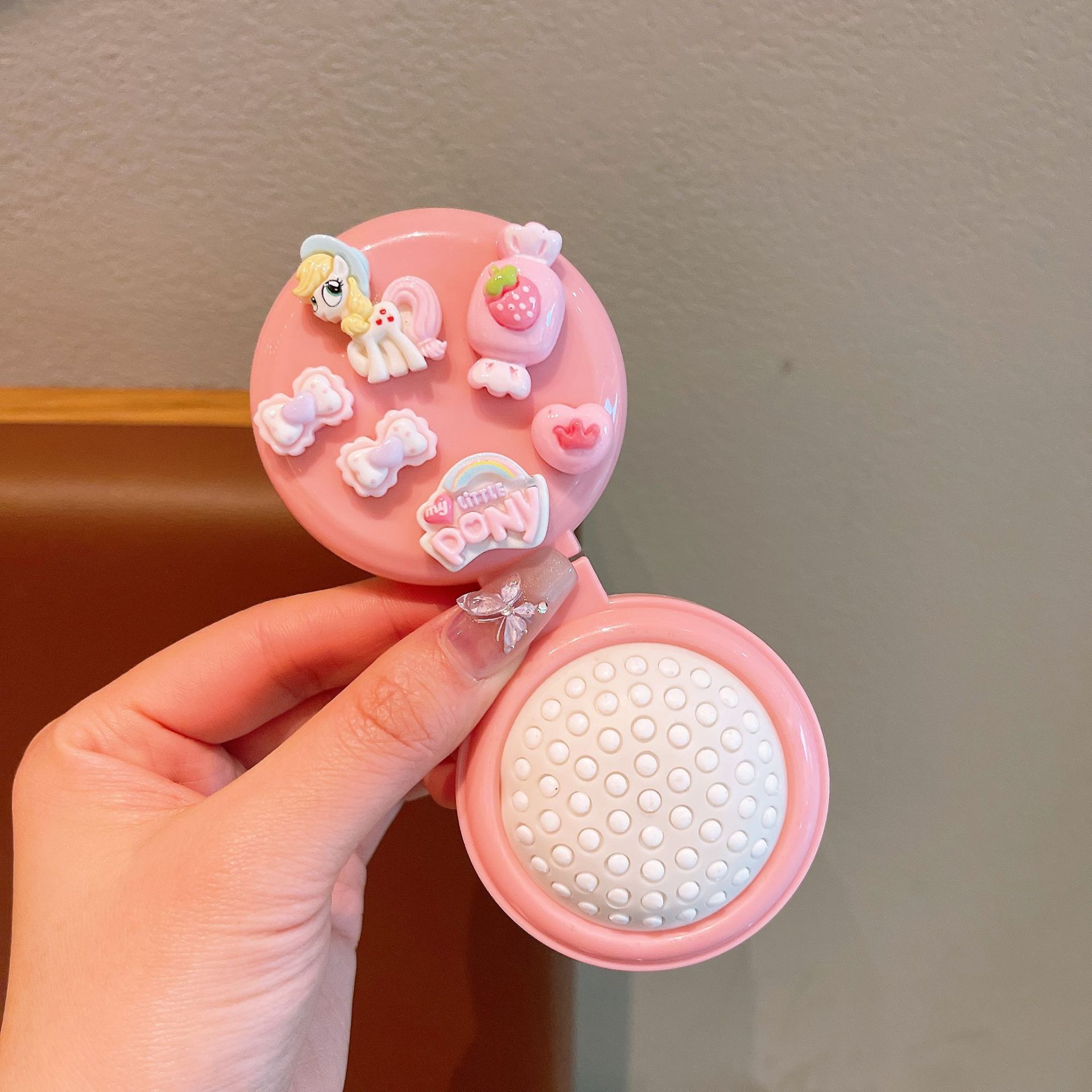 Hermoso portátil plegable airbag masaje pein pequeño espejo de pein todo en uno mini airbag para mujeres